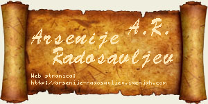 Arsenije Radosavljev vizit kartica